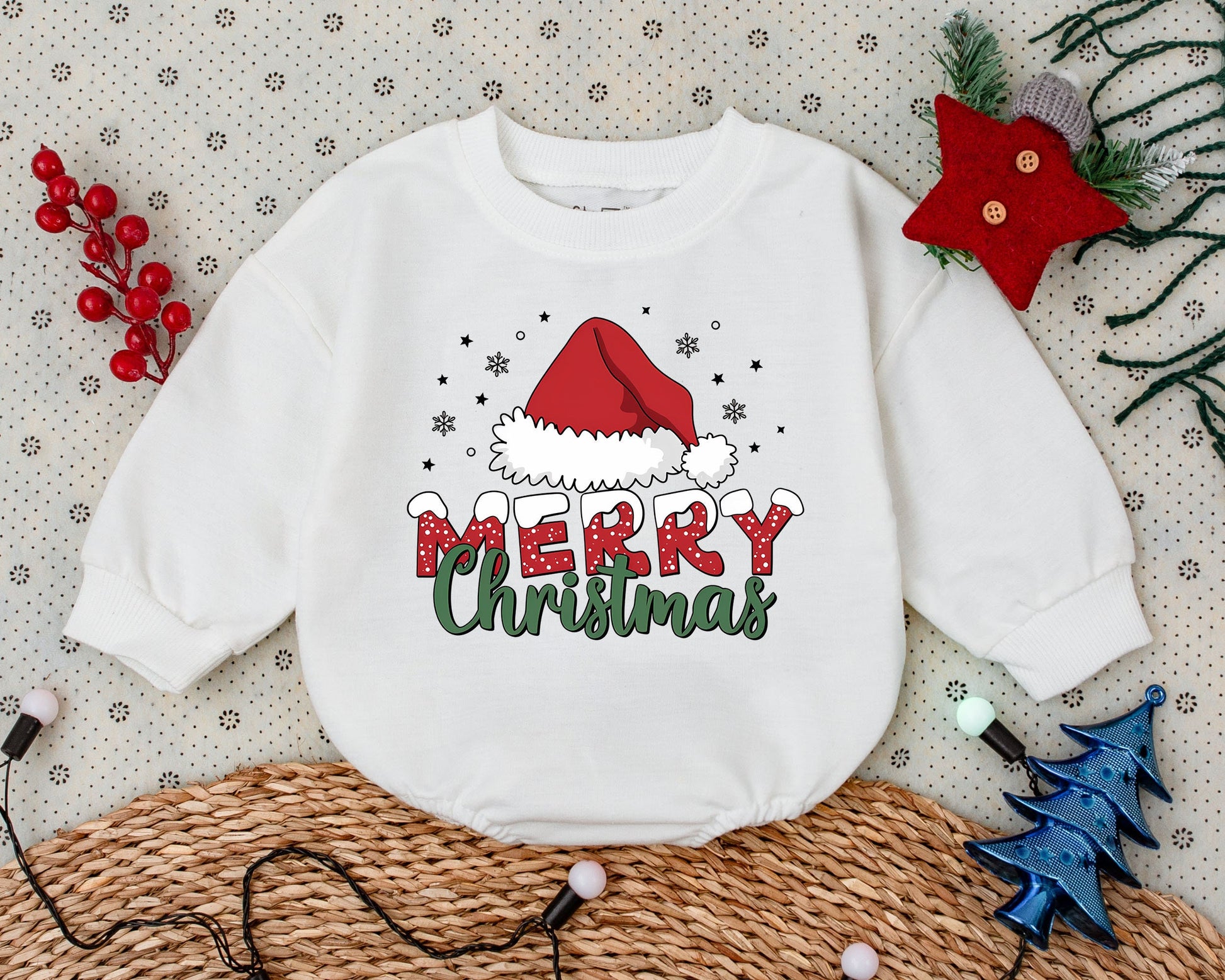 Vintage Christmas Romper | Baby's First Xmas Outfit | Toddler Gift