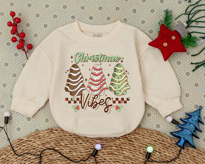 Vintage Christmas Romper - First Xmas Baby Outfit & Gift