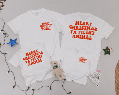 Vintage Christmas Family Shirts: Personalized Groovy Mommy & Me Outfit