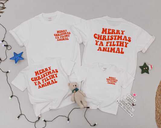 Vintage Christmas Family Shirts: Personalized Groovy Mommy & Me Outfit