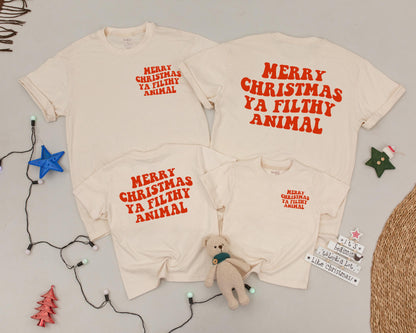 Vintage Christmas Family Shirts: Personalized Groovy Mommy & Me Outfit