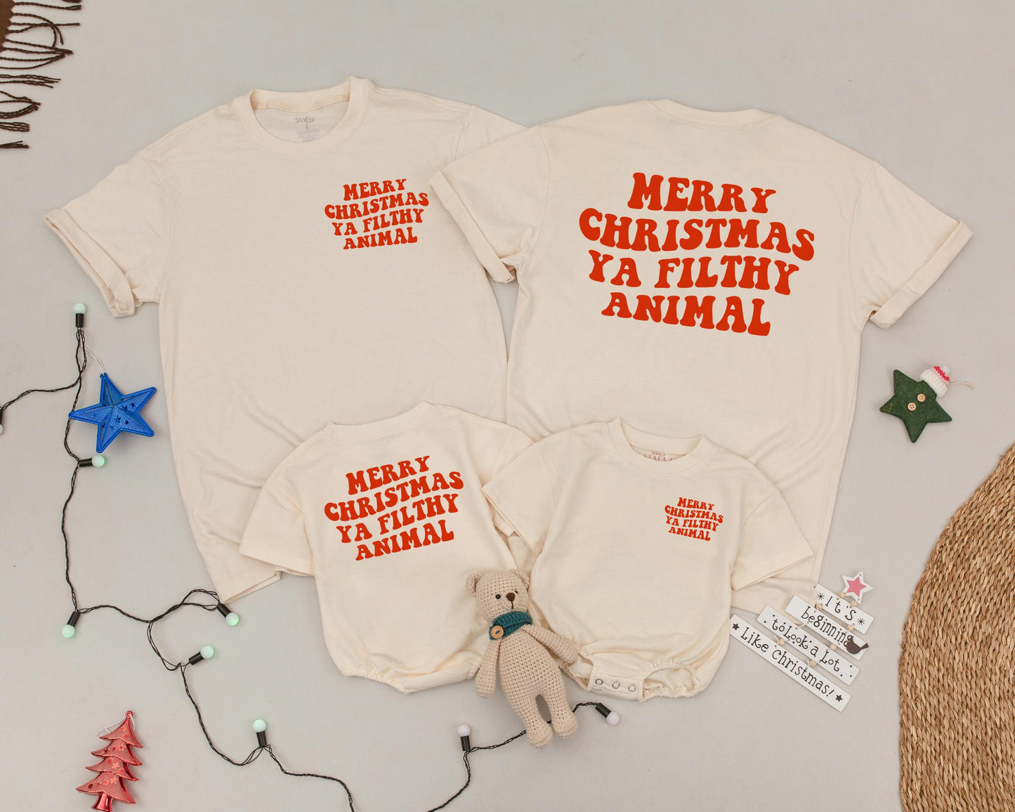 Vintage Christmas Family Shirts: Personalized Groovy Mommy & Me Outfit