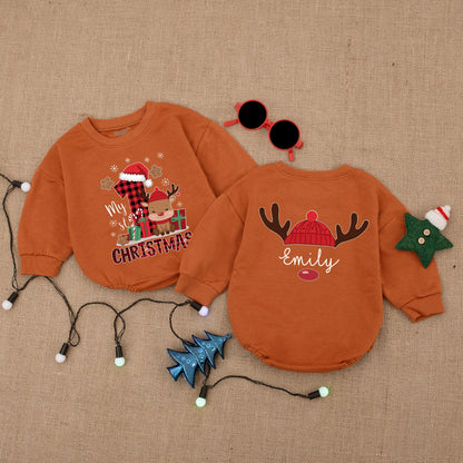 Baby's First Christmas Bodysuit - Custom Name Holiday Outfit & Gift