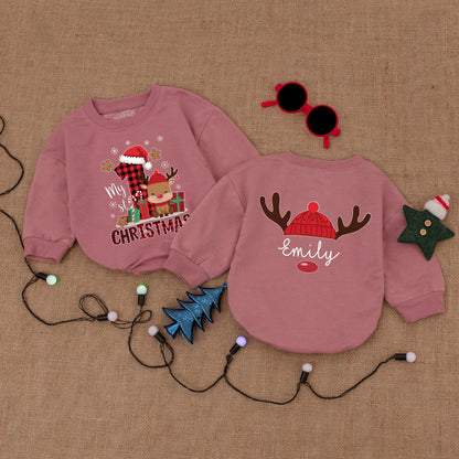 Baby's First Christmas Bodysuit - Custom Name Holiday Outfit & Gift