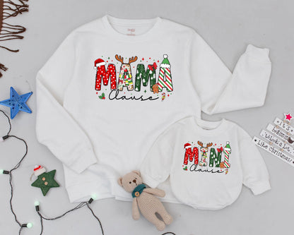 Vintage Mama and Mini Christmas Sweatshirts - Matching Family Outfits