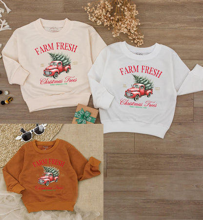 Farm Fresh Christmas Trees Romper: Baby Holiday Outfit, Unisex