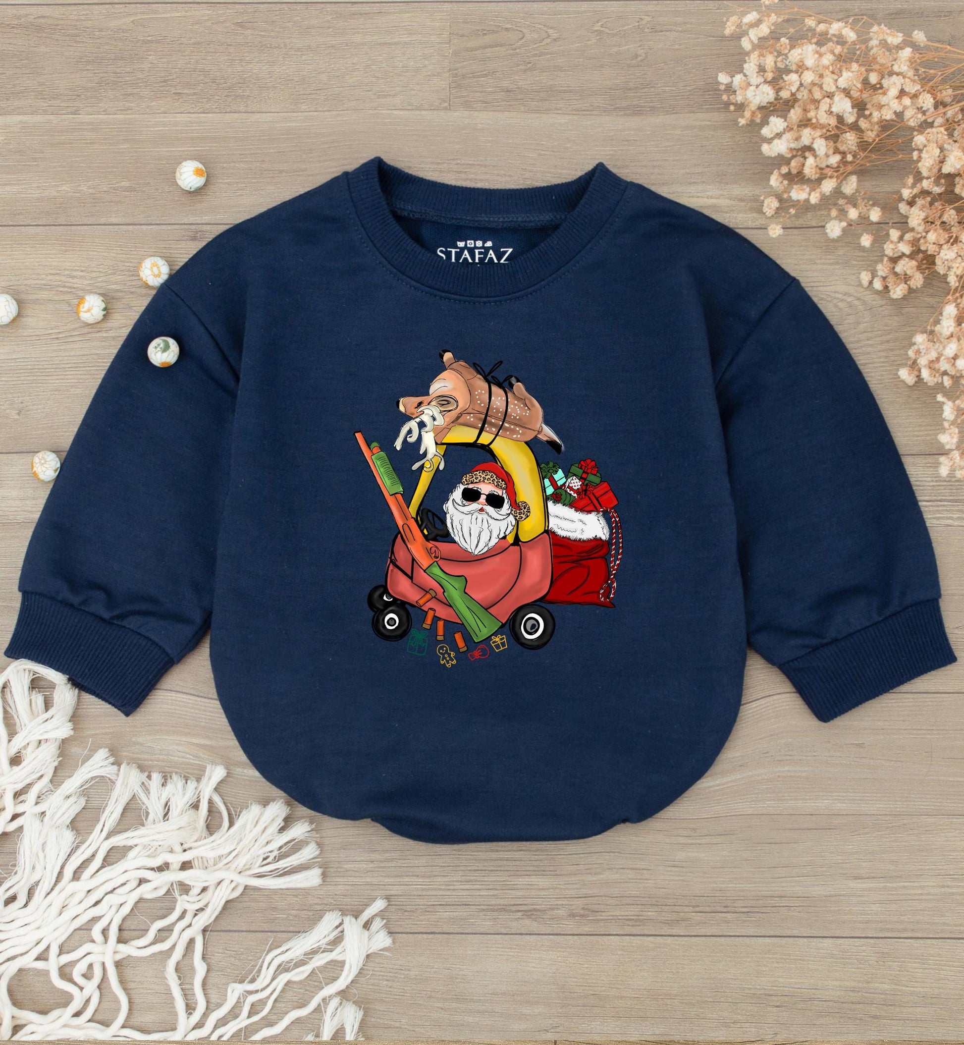 Retro Christmas Car Baby Romper: Perfect Holiday Gift for Toddlers