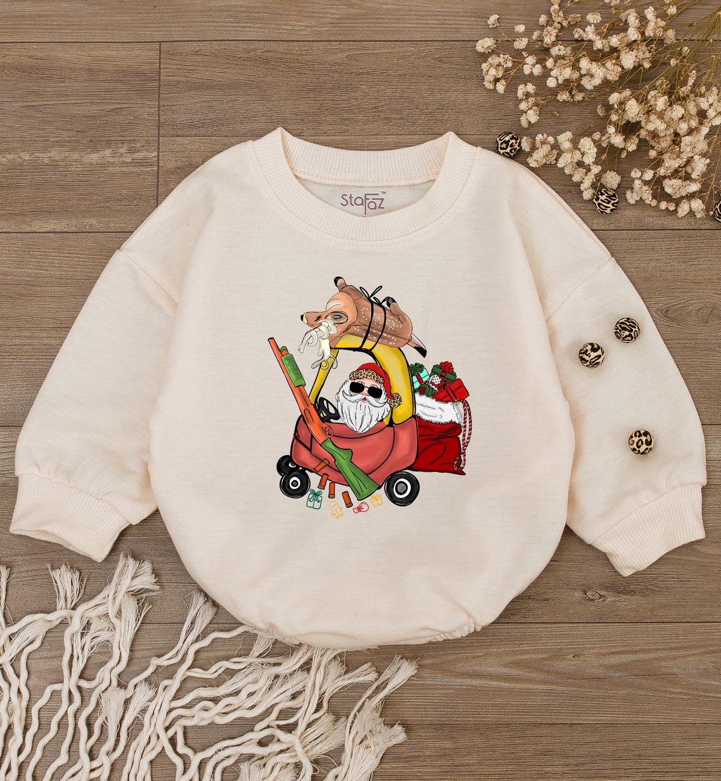 Retro Christmas Car Baby Romper: Perfect Holiday Gift for Toddlers