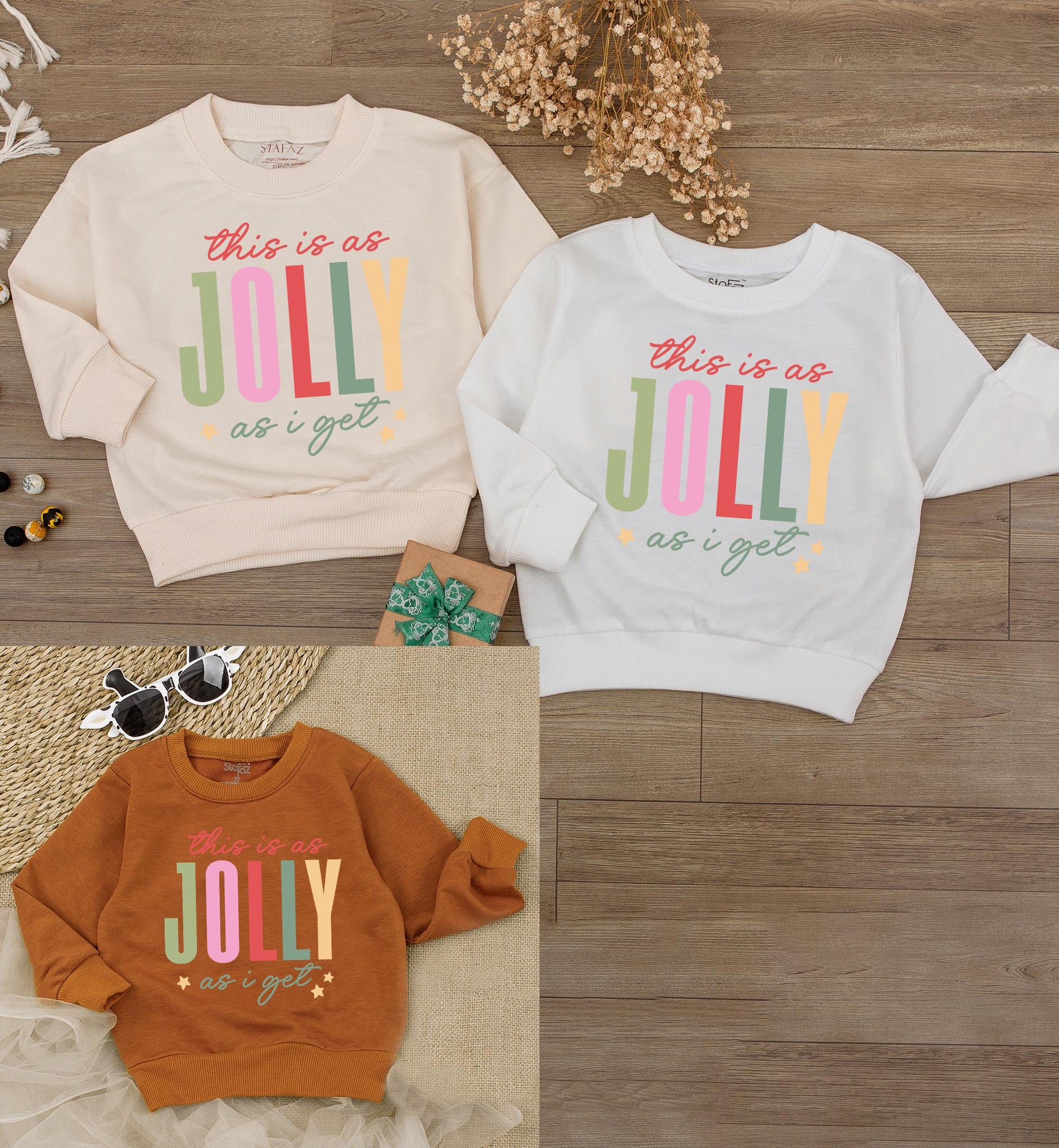 Jolly Xmas Baby Romper & Family Sweatshirts | Holiday Gift Ideas