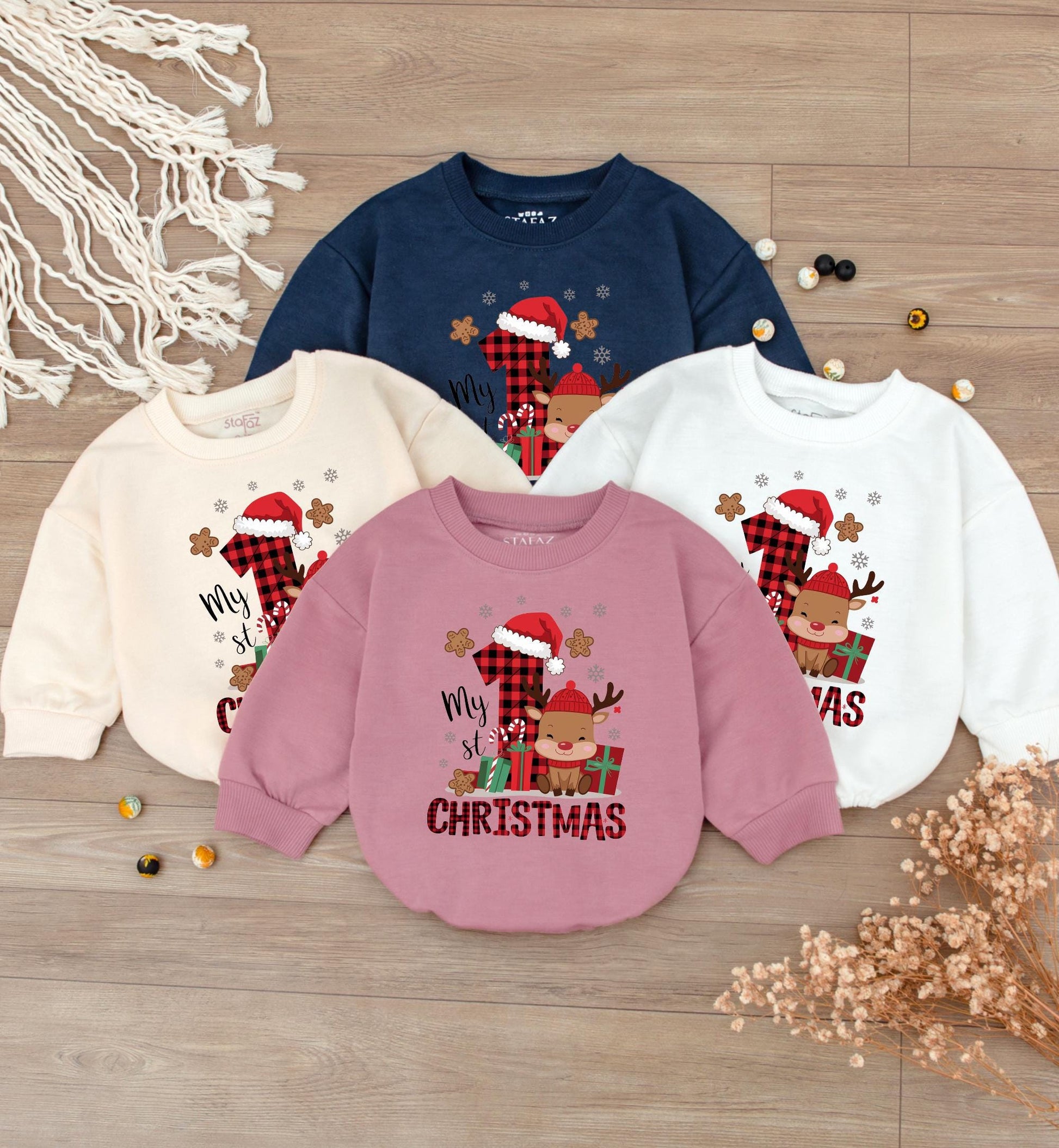 First Christmas Reindeer Bodysuit & Romper – Baby Shower Gift  