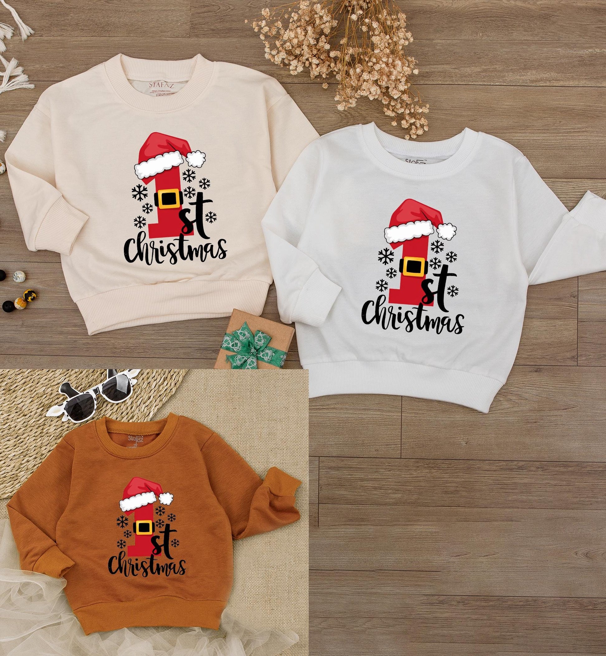 Baby's First Christmas Romper - Cute Santa Bodysuit Gift