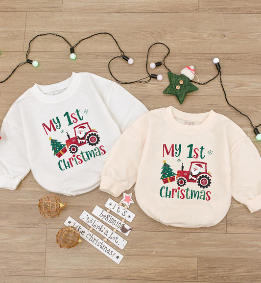 Baby Christmas Romper: My 1st Santa Outfit, Cute Reindeer Bodysuit