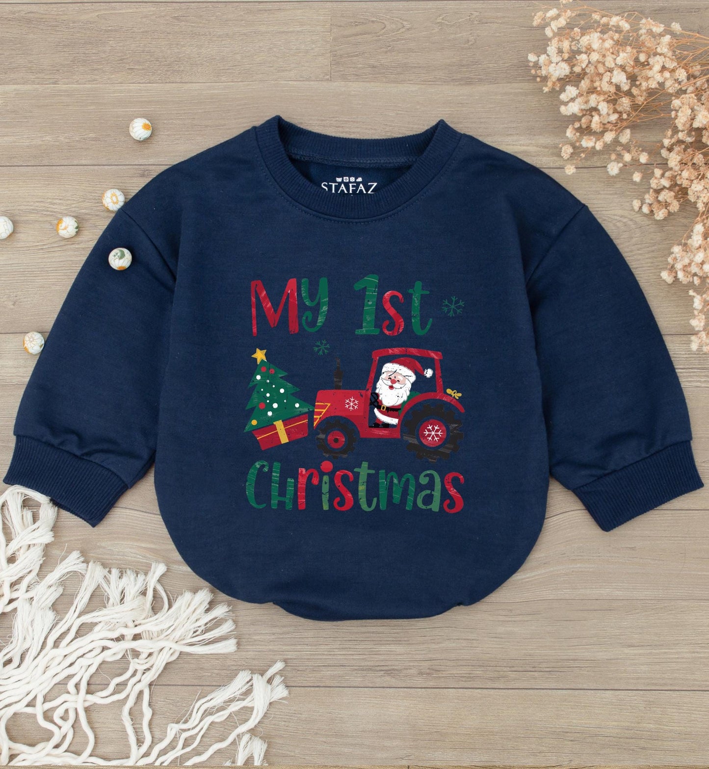 Baby Christmas Romper: My 1st Santa Outfit, Cute Reindeer Bodysuit