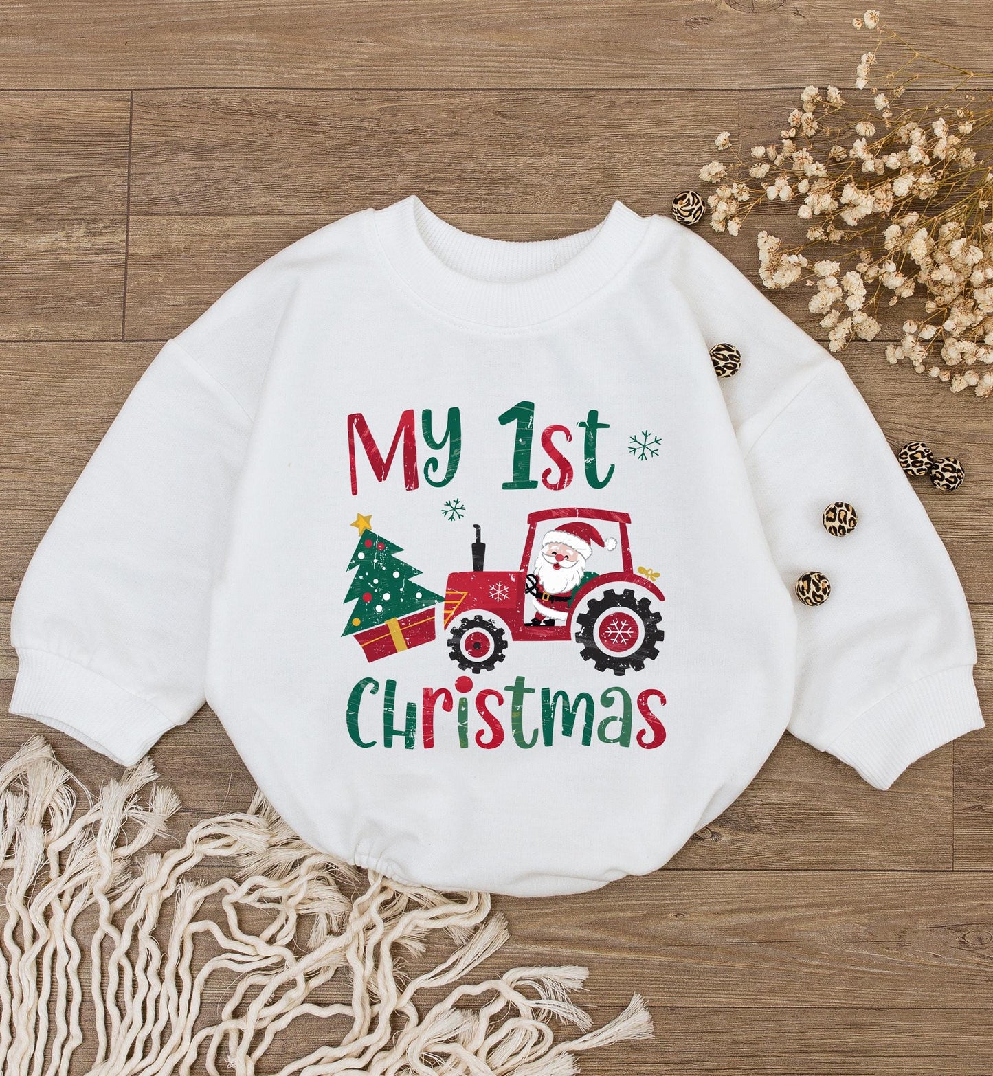 Baby Christmas Romper: My 1st Santa Outfit, Cute Reindeer Bodysuit