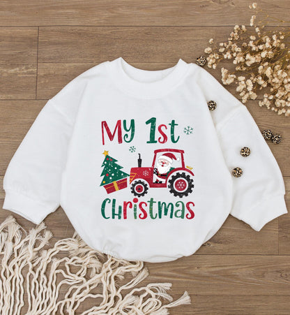 Baby Christmas Romper: My 1st Santa Outfit, Cute Reindeer Bodysuit