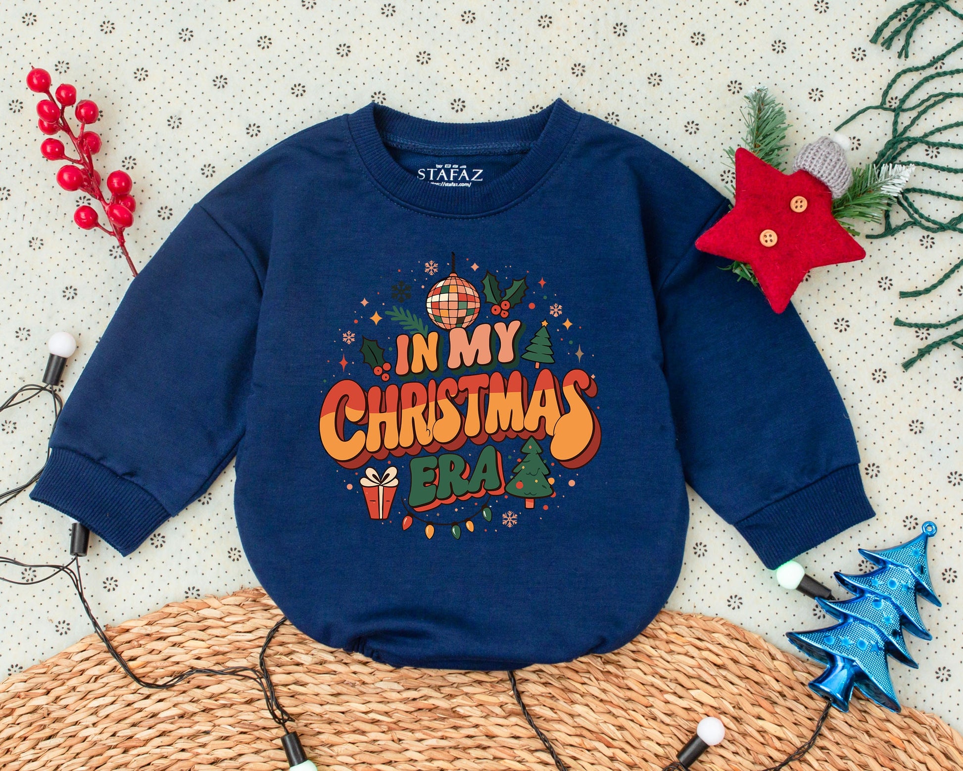 Groovy Vintage Christmas Romper: Retro Baby & Toddler Holiday Outfit