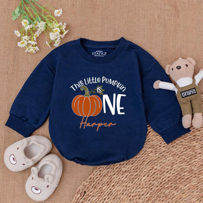 Pumpkin First Birthday Romper – Personalized Fall Baby Outfit Gift