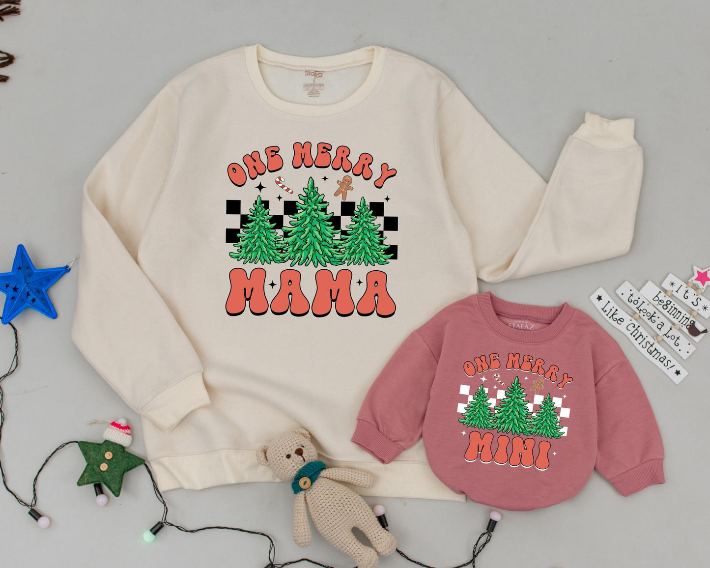 Vintage Christmas Family Sweatshirt: Mommy and Me Matching Outfits