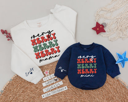 Matching Mom & Mini Christmas Sweaters: Custom Name Option Available