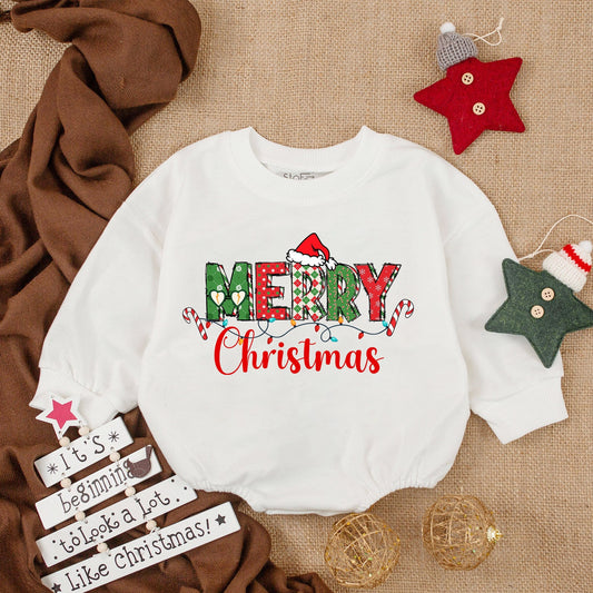 Retro Merry Christmas Baby Romper – First Christmas Outfit Gift