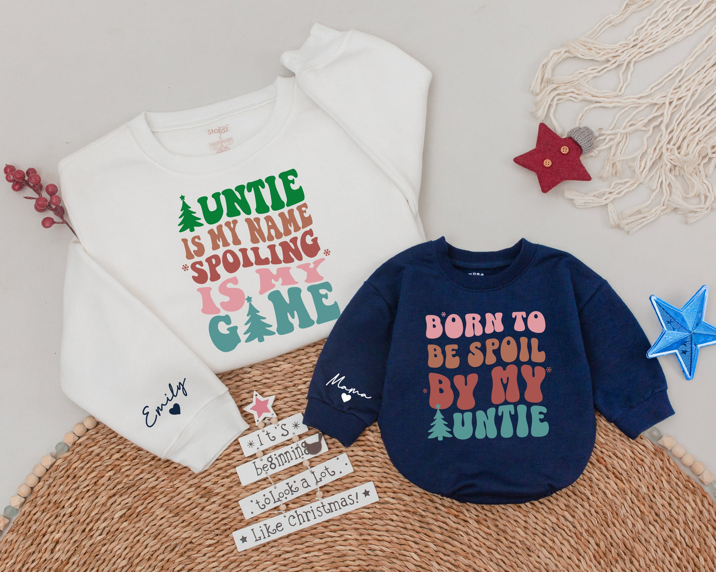 Matching Auntie & Niece Sweaters, Custom Gifts for Cool Aunts