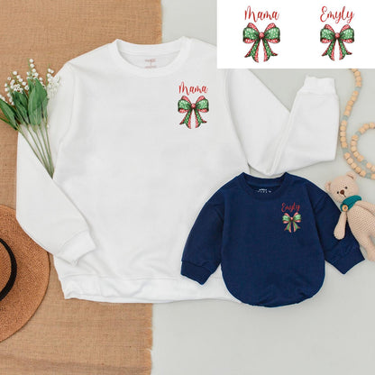 Matching Family Christmas Outfits: Cute Sweatshirts & Baby Romper  