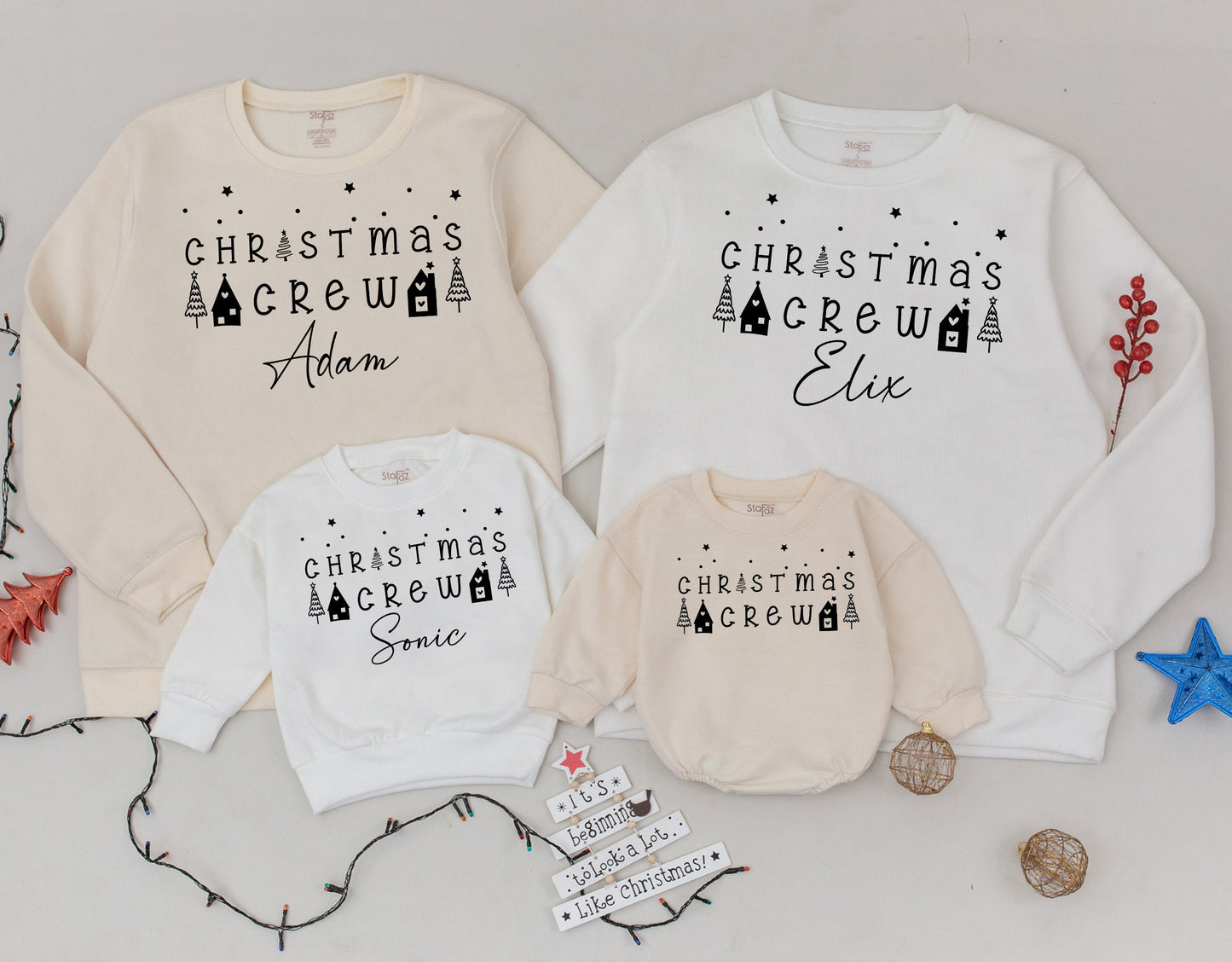 Matching Christmas Sweatshirts: Mama, Dada & Mini Custom Outfits