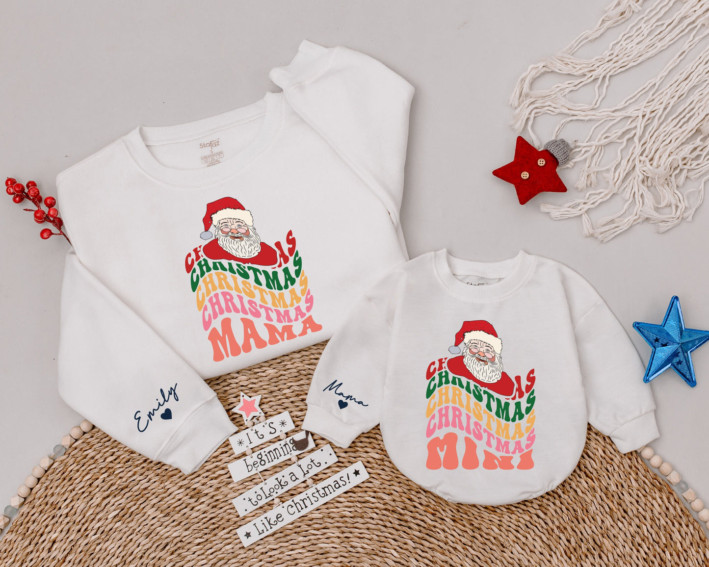 Festive Mama & Mini Sweaters: Personalized Holiday Family Apparel