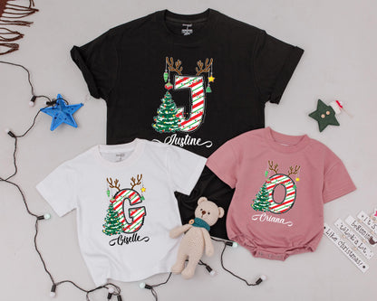 Custom Family Christmas Shirts, Monogrammed Vintage Tees, Gift Idea