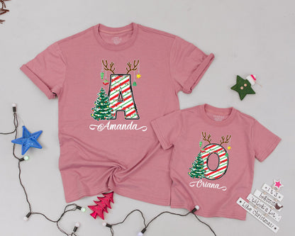 Custom Family Christmas Shirts, Monogrammed Vintage Tees, Gift Idea