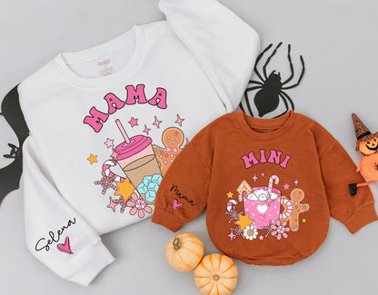 Mommy & Me Christmas Sweatshirt Set: Coffee & Cocoa Matching Outfits