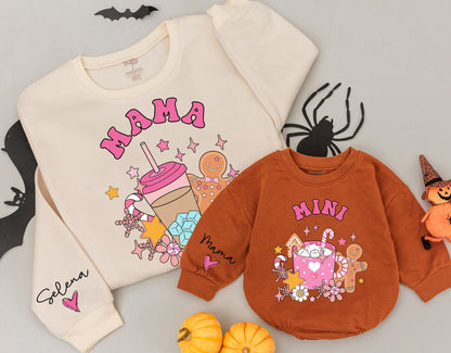 Mommy & Me Christmas Sweatshirt Set: Coffee & Cocoa Matching Outfits