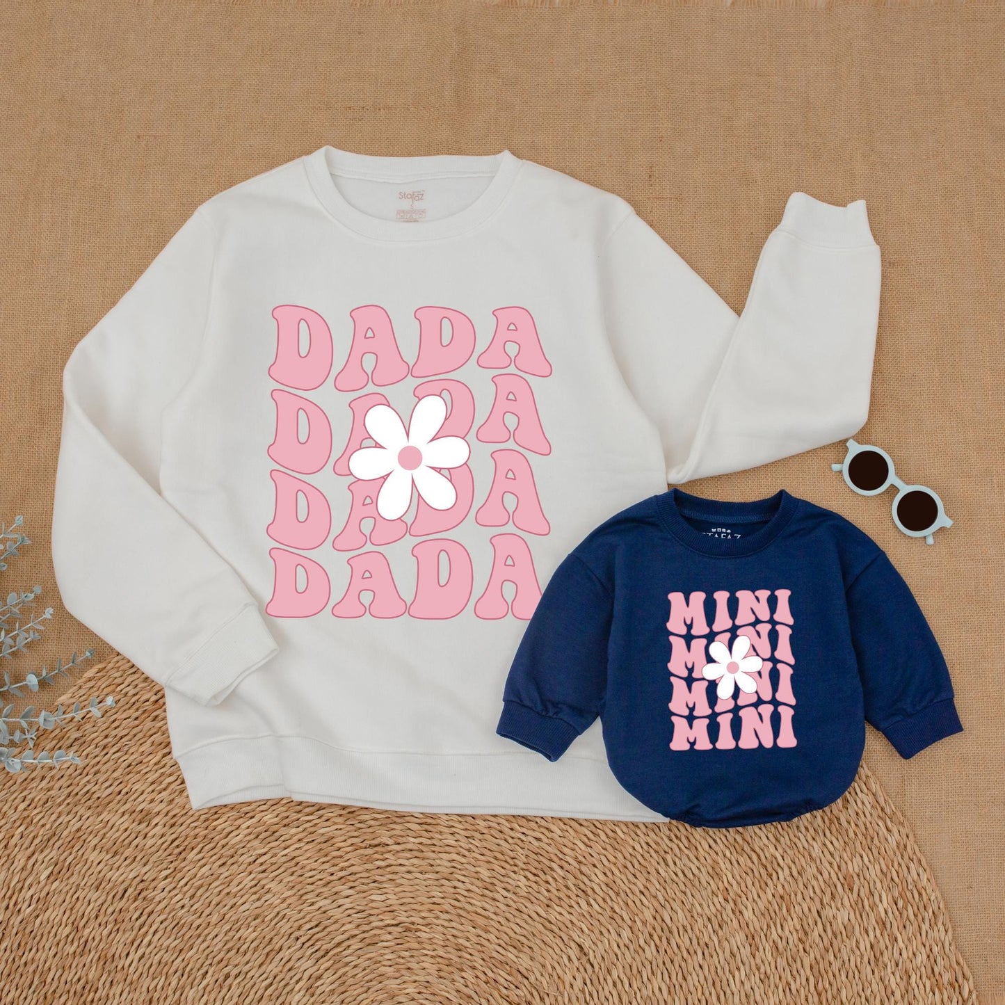 Matching Vintage Daisy Sweatshirts for Mom & Daughter Outfits