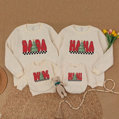 Vintage Christmas Sweaters: Matching Family Outfits & Baby Rompers
