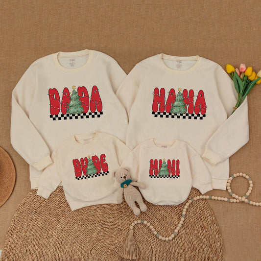 Vintage Christmas Sweaters: Matching Family Outfits & Baby Rompers