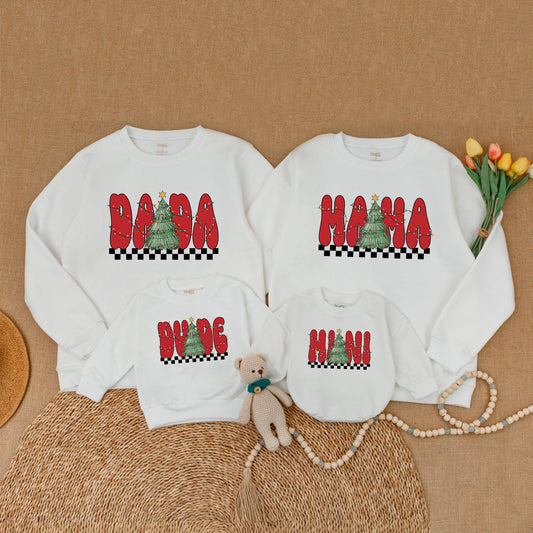 Vintage Christmas Sweaters: Matching Family Outfits & Baby Rompers