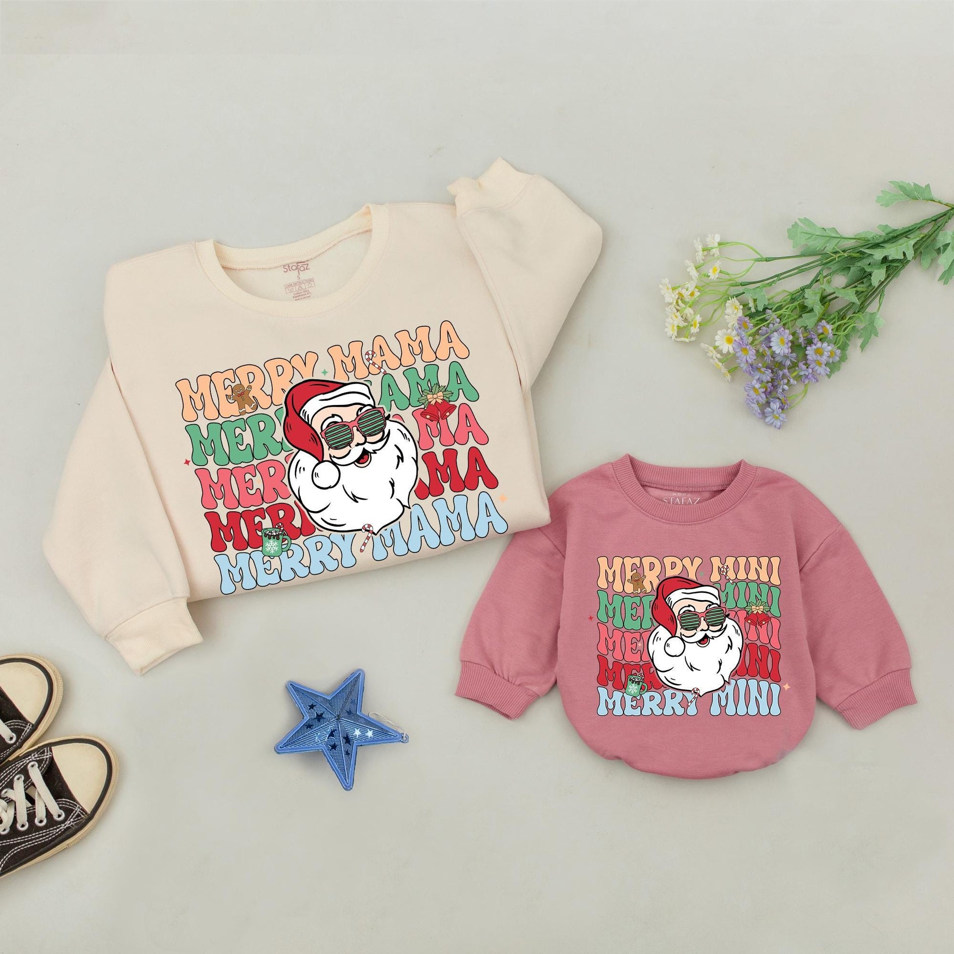 Matching Christmas Mommy & Me Sweatshirt Set – Cute Family Outfits