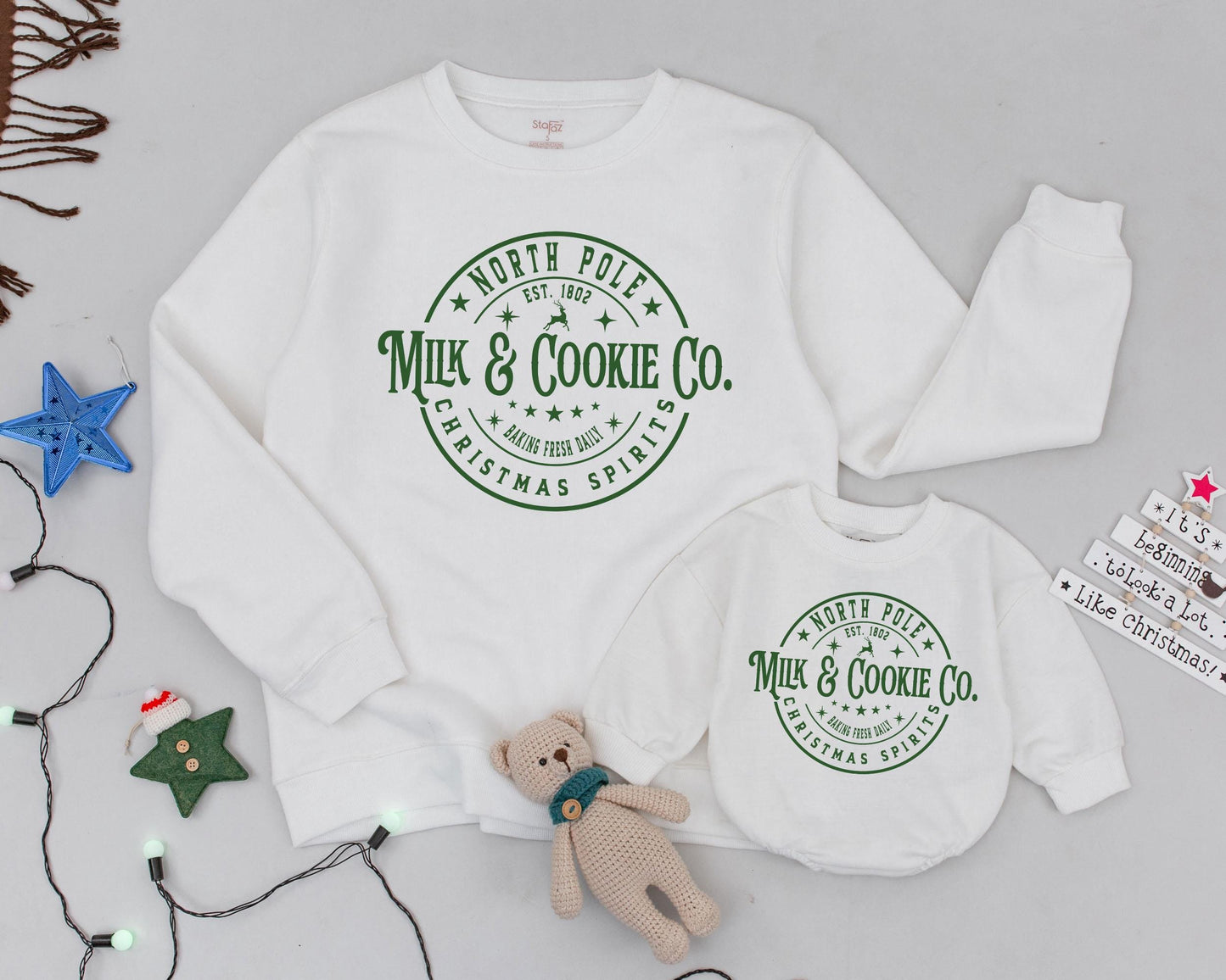 Retro Christmas Family Sweatshirts: Mama & Mini Holiday Matching Outfit