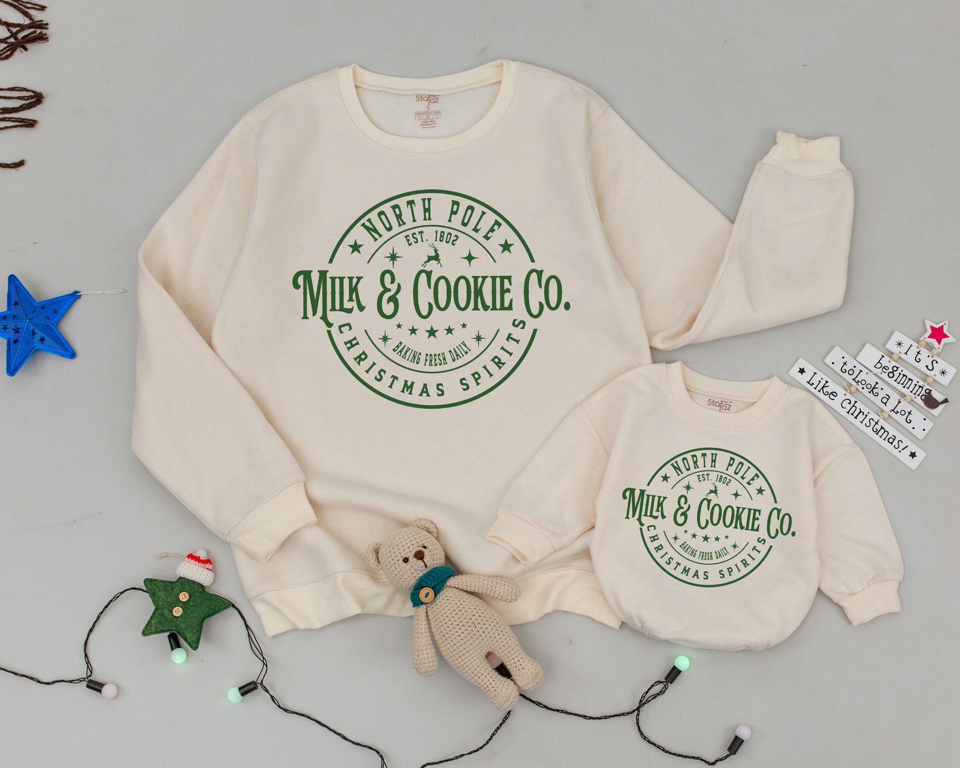 Retro Christmas Family Sweatshirts: Mama & Mini Holiday Matching Outfit