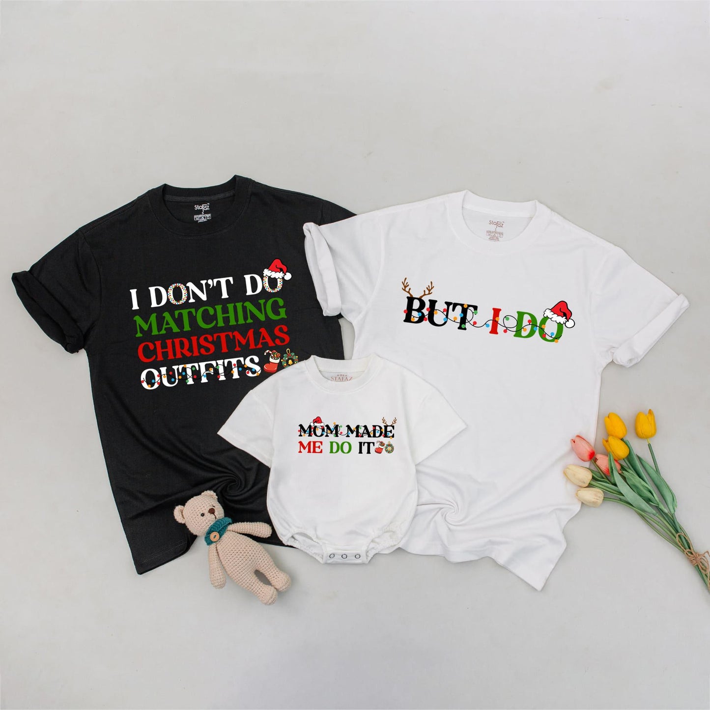 Festive Family Tees: Funny Anti-Match Christmas Holiday Gift