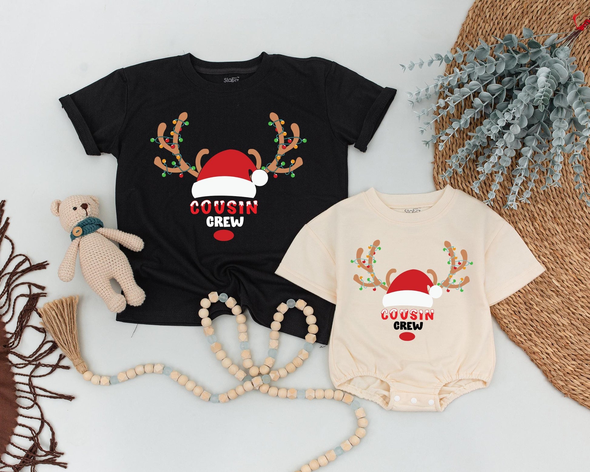 Festive Cousin Crew Personalized Sibling Shirts for Holiday Joy