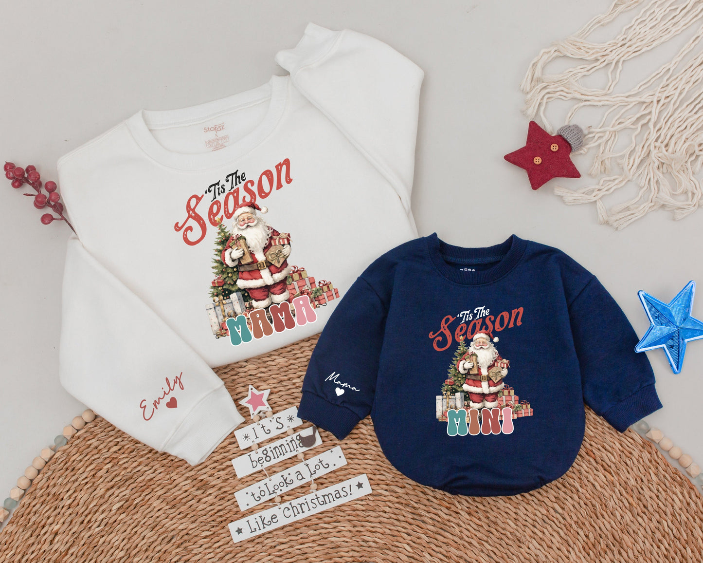 Matching Holiday Family Shirts: Mama & Mini Christmas Sweatshirt