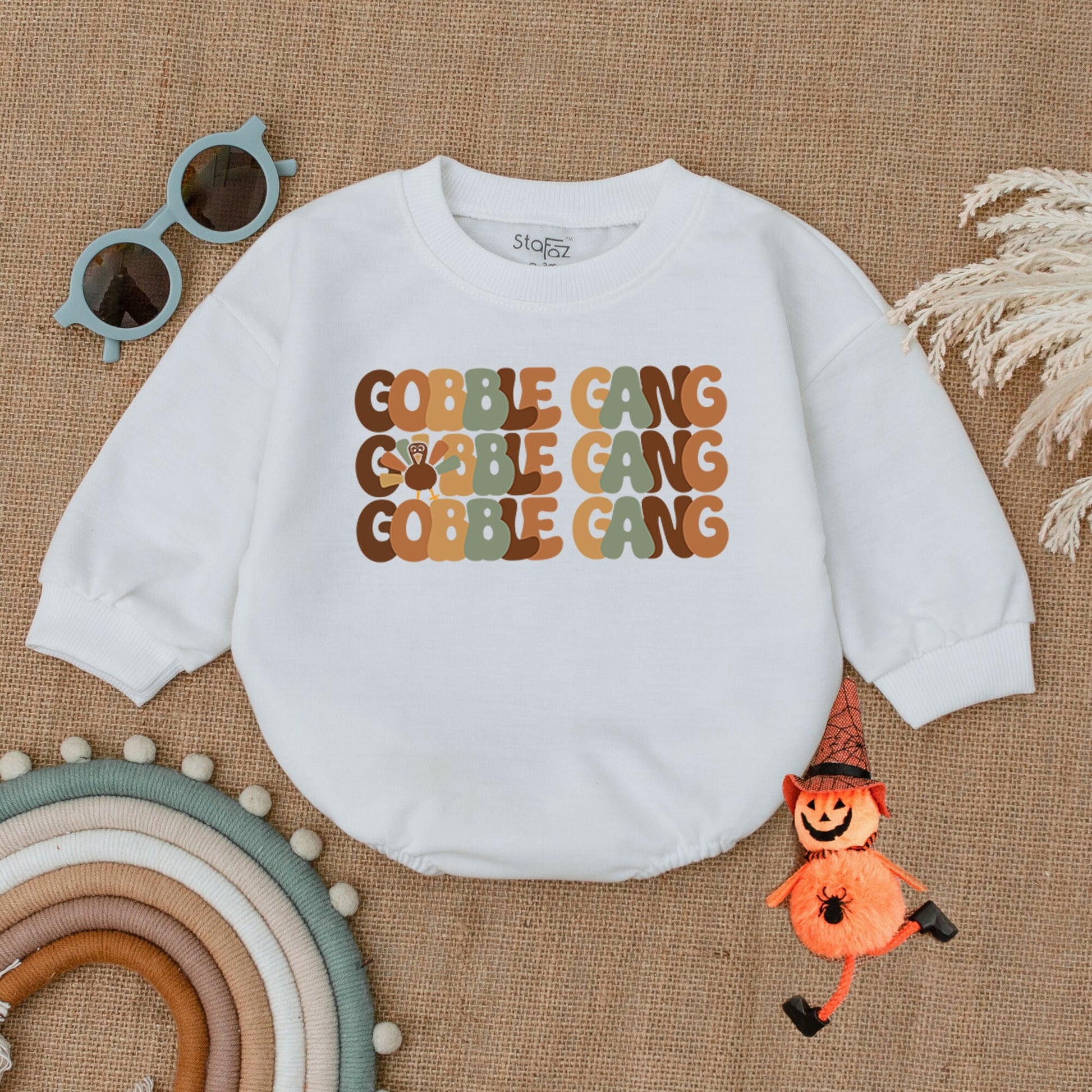 Thanksgiving Turkey Baby Romper, Pumpkin Fall Bodysuit Gift