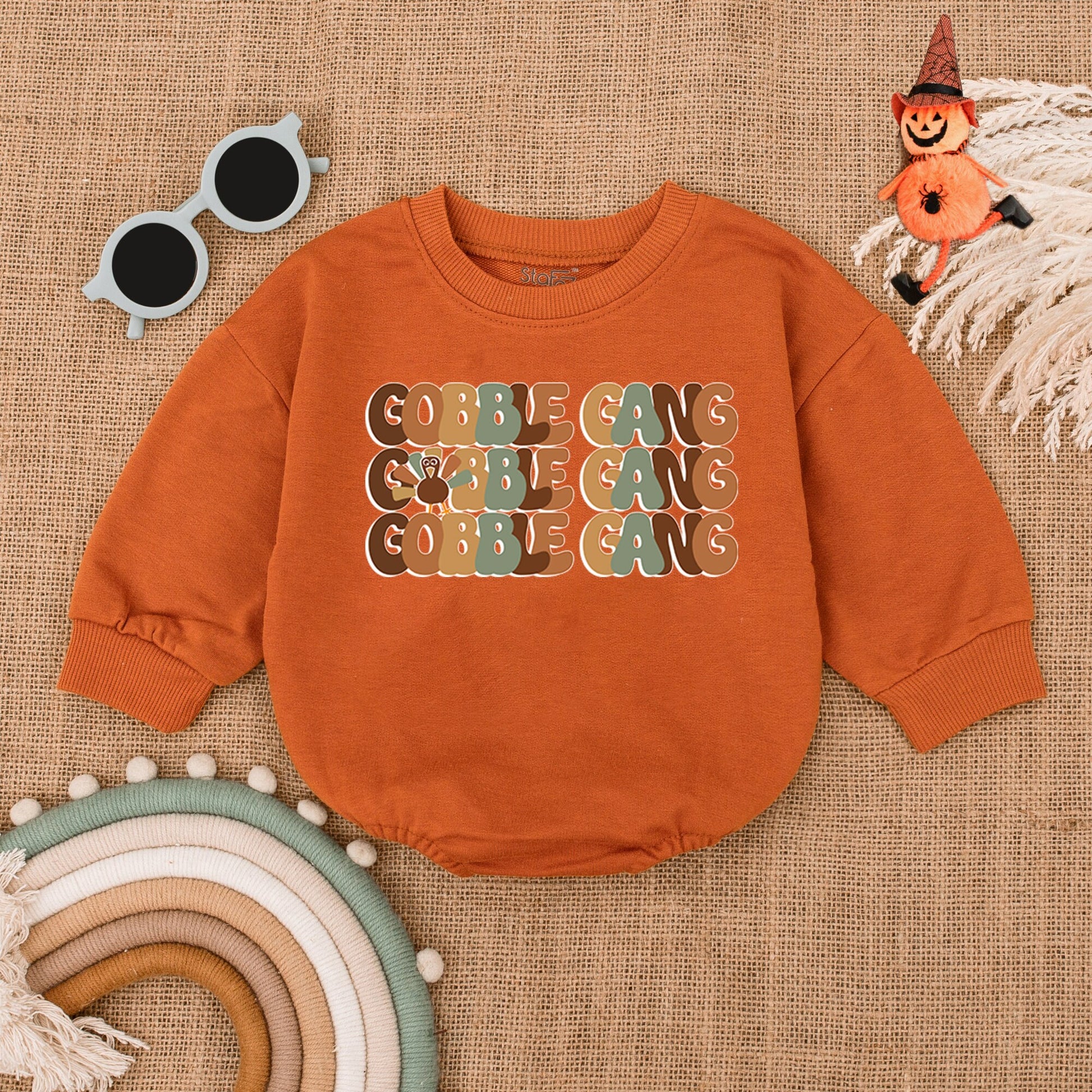 Thanksgiving Turkey Baby Romper, Pumpkin Fall Bodysuit Gift