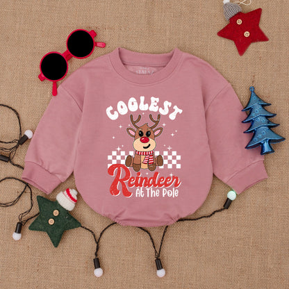 Reindeer Christmas Baby Romper: Cozy Holiday Bodysuit & Gift Idea