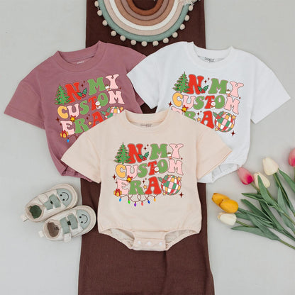 Christmas Family Tees & Rompers: Retro Boho Baby & Mom Apparel