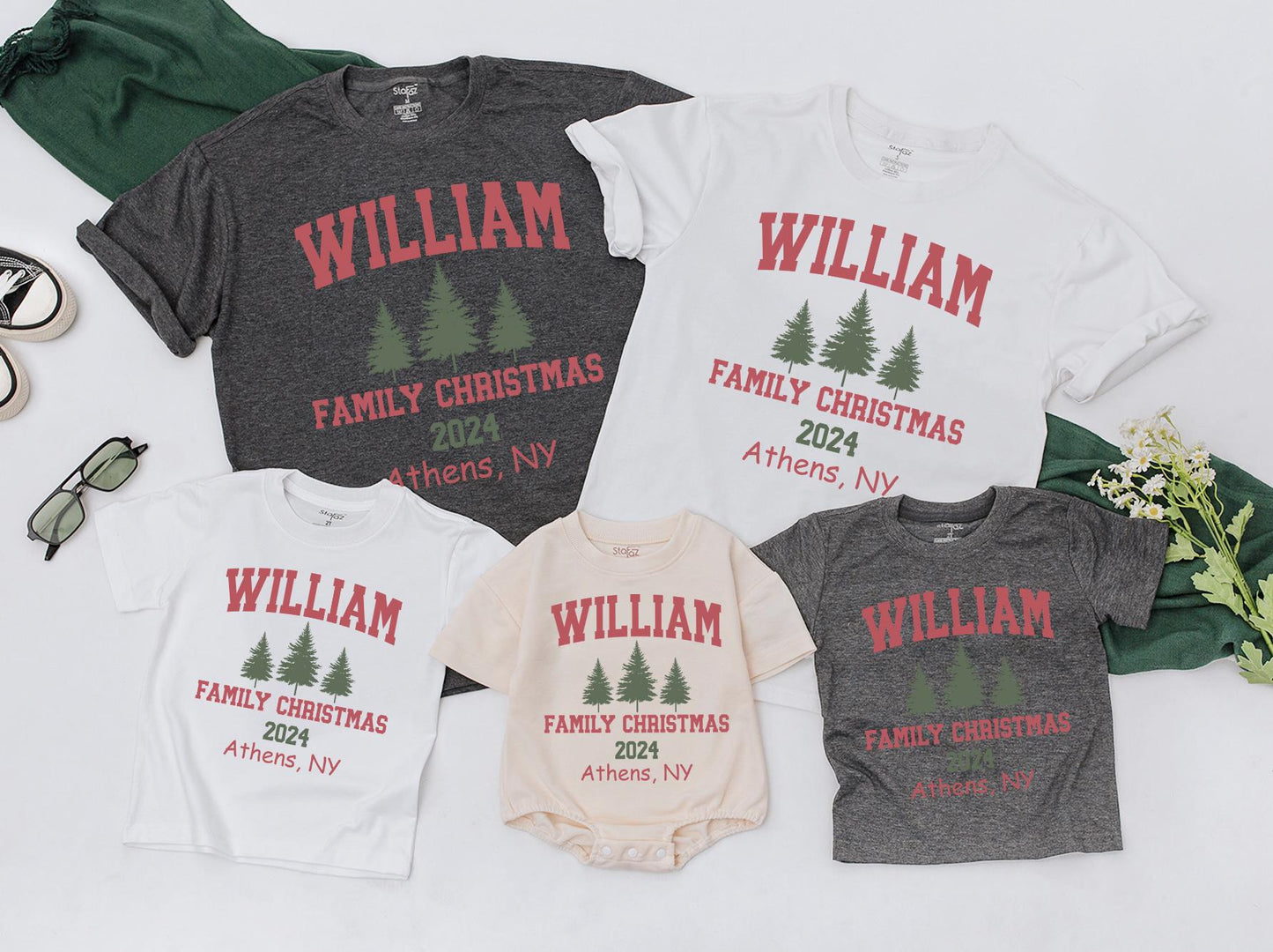 Retro Family Christmas Shirts: Personalized Holiday Tees for All Ages