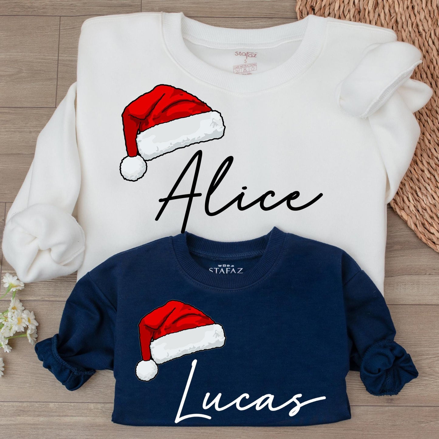 Matching Family Christmas Sweatshirts, Personalized Holiday Outfits