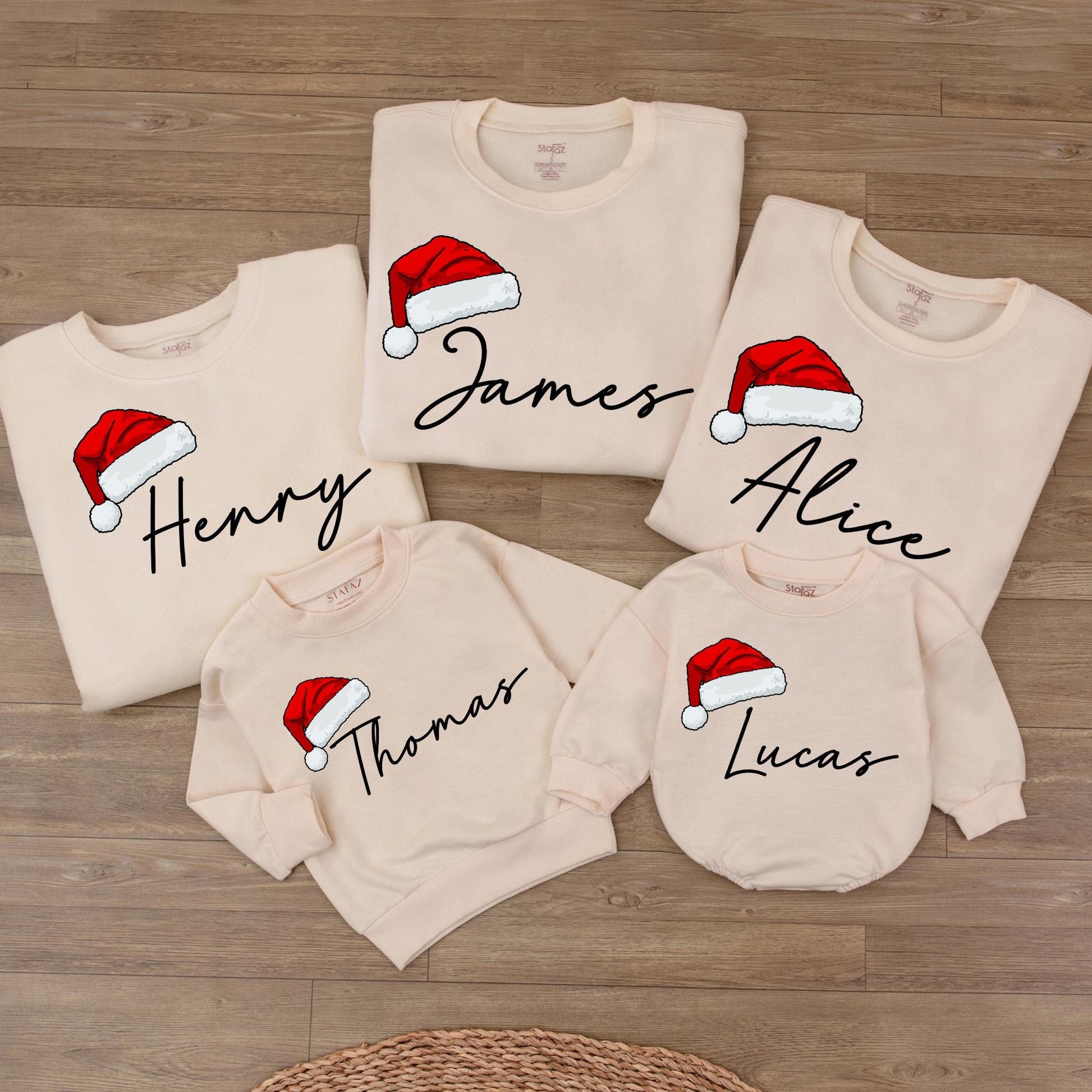 Matching Family Christmas Sweatshirts, Personalized Holiday Outfits