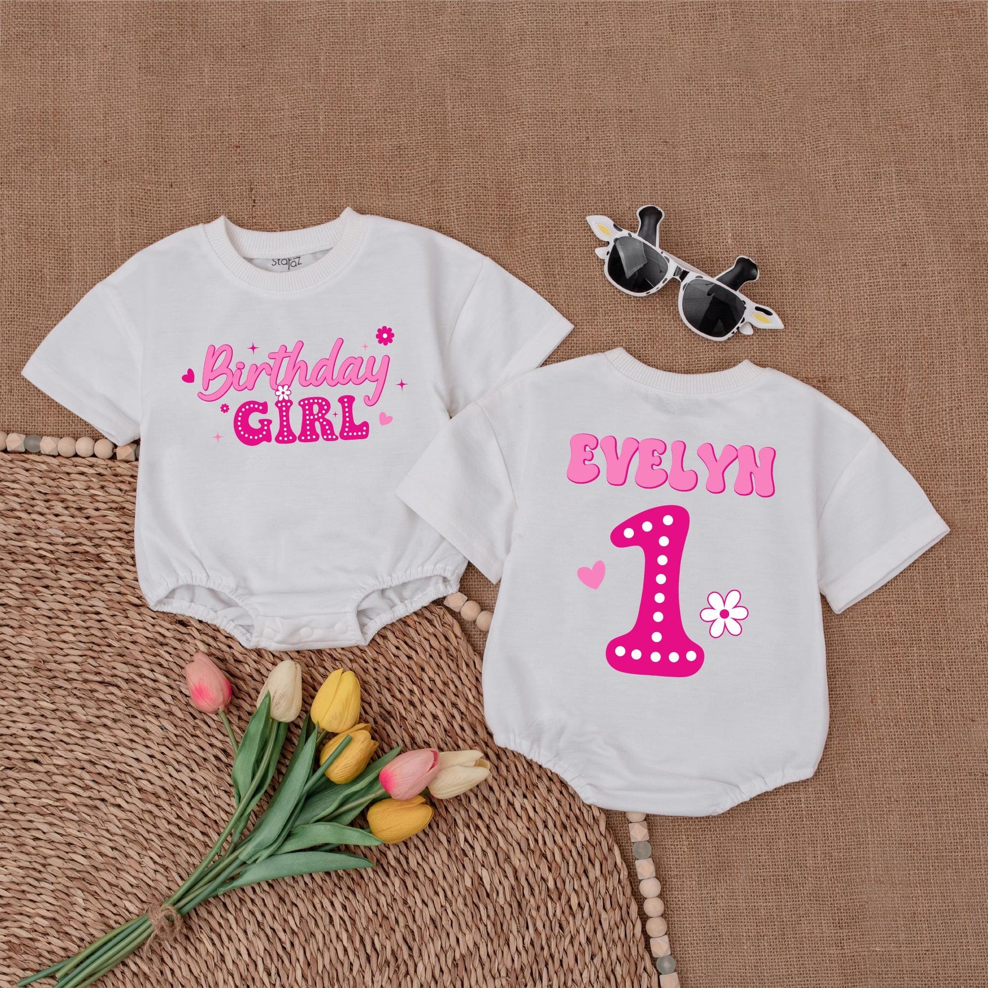 Custom Birthday Girl Romper, 1st Birthday Outfit, Baby Bodysuit